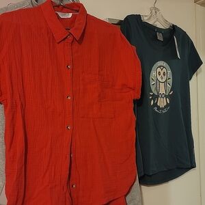 🎄 Lds Small pinkish top and  teal tee (NWT